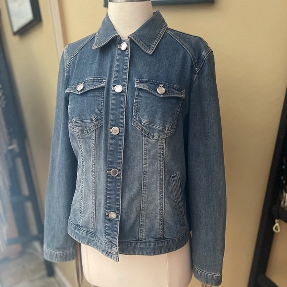 CHICO FRINGE jean jacket size 1 (M/8) - Picture 4 of 4